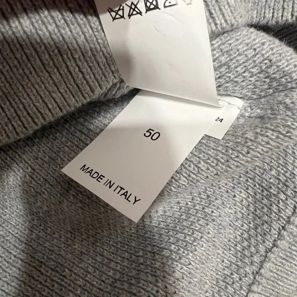 Brunello Cucinelli Men's Gray Crewneck 100% Cotton Knit Sweater Size 50 / Med